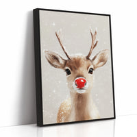 Adorable Snowy Reindeer – Cozy Christmas Wall Art Print