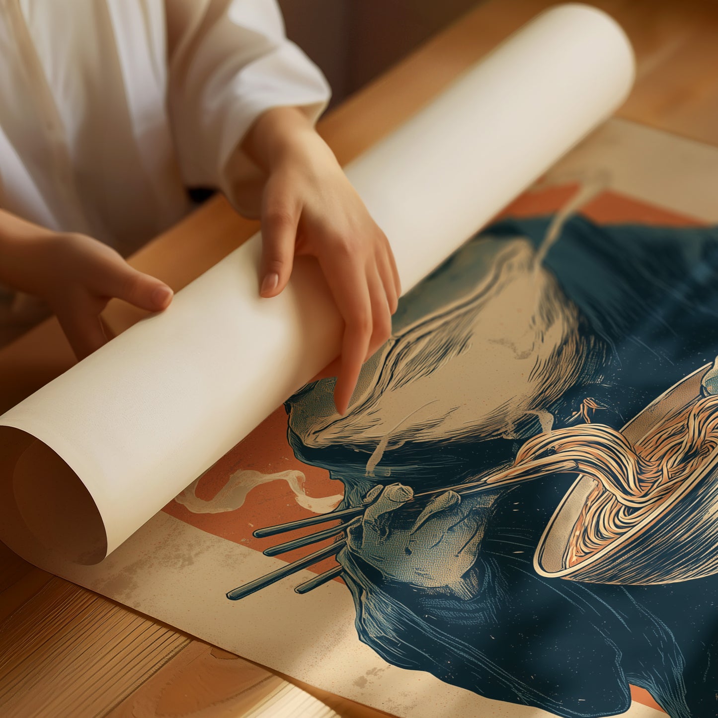 Wise Frog Savors Midnight Ramen