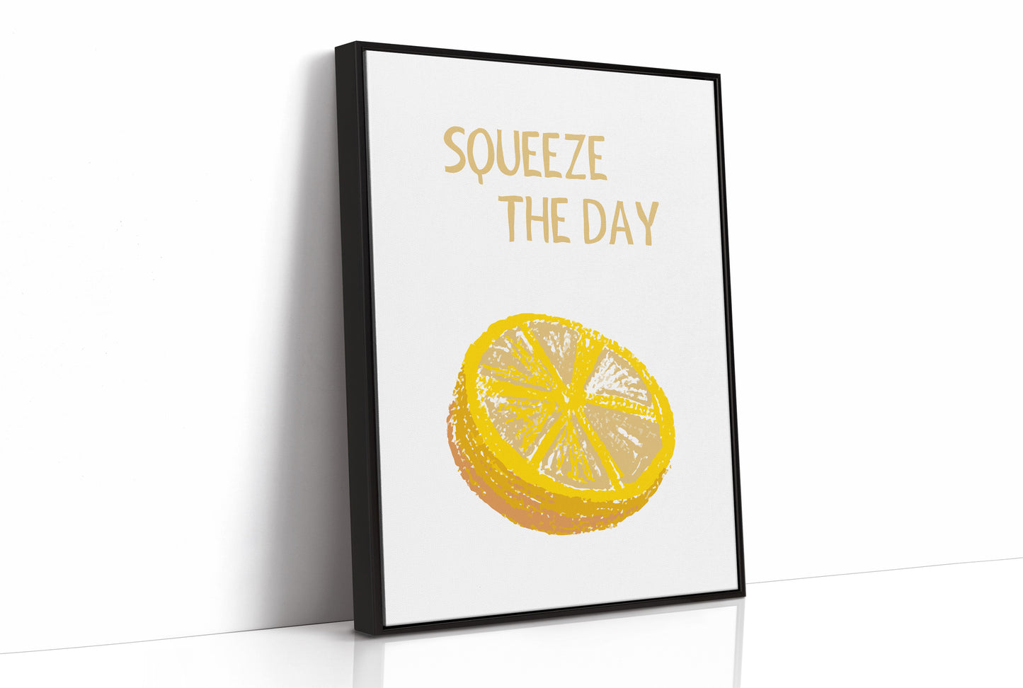 Squeeze The Day Lemon Quote Kitchen Print