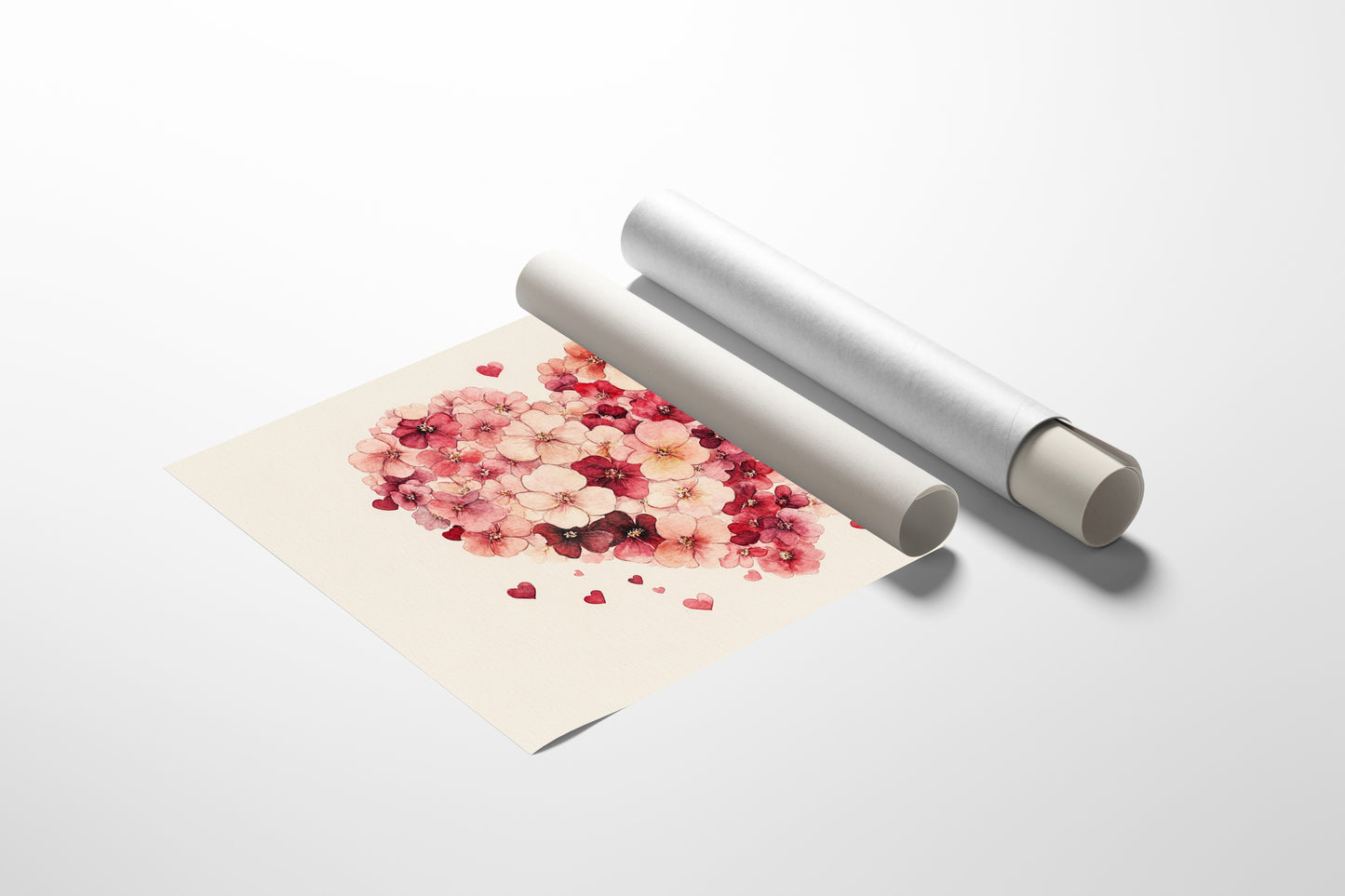 Love Blooms In Watercolor Hearts