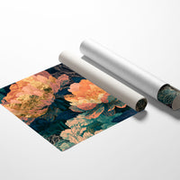 Peonies in Copper and Teal
