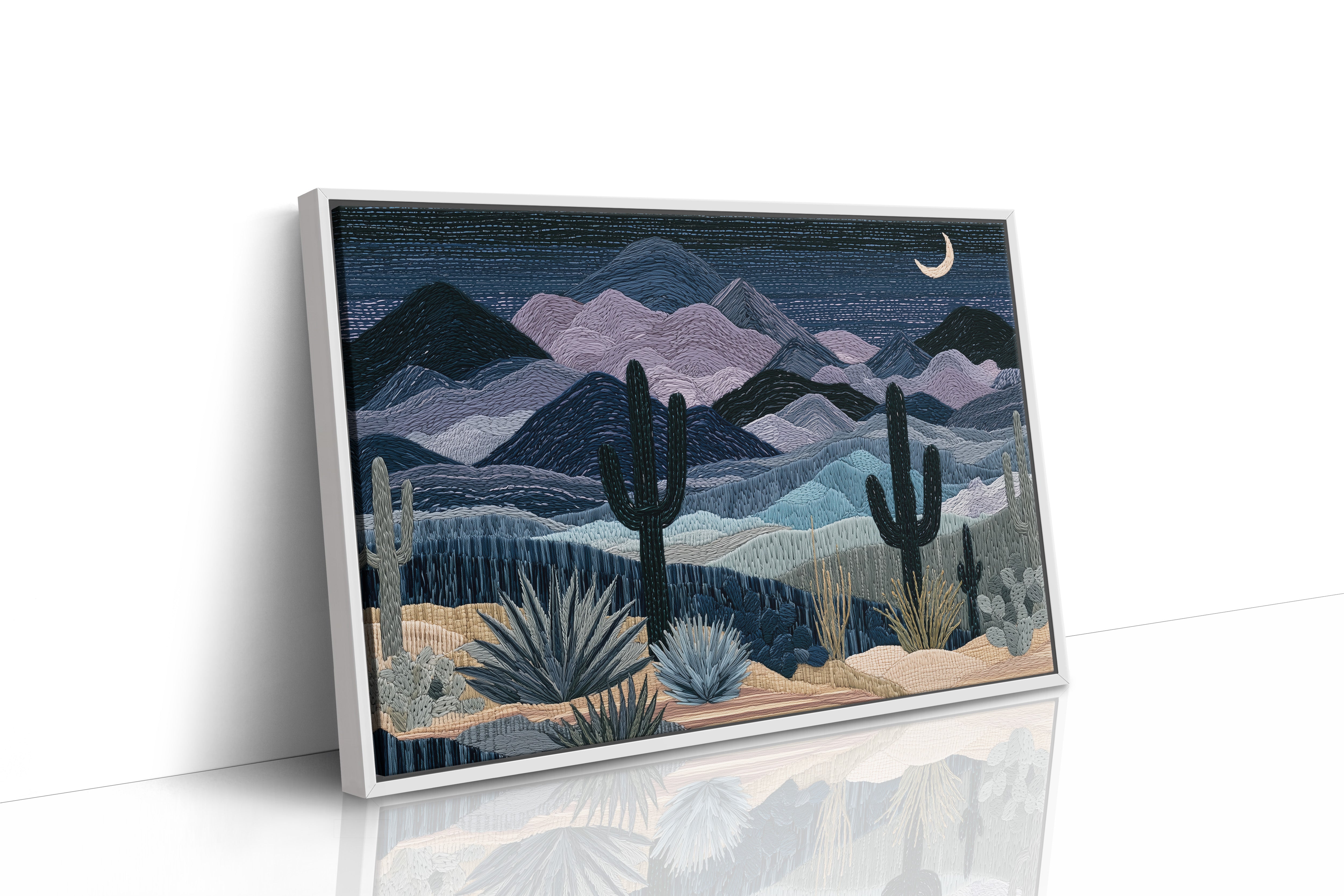 Ridgelines Beneath a Sliver Moon