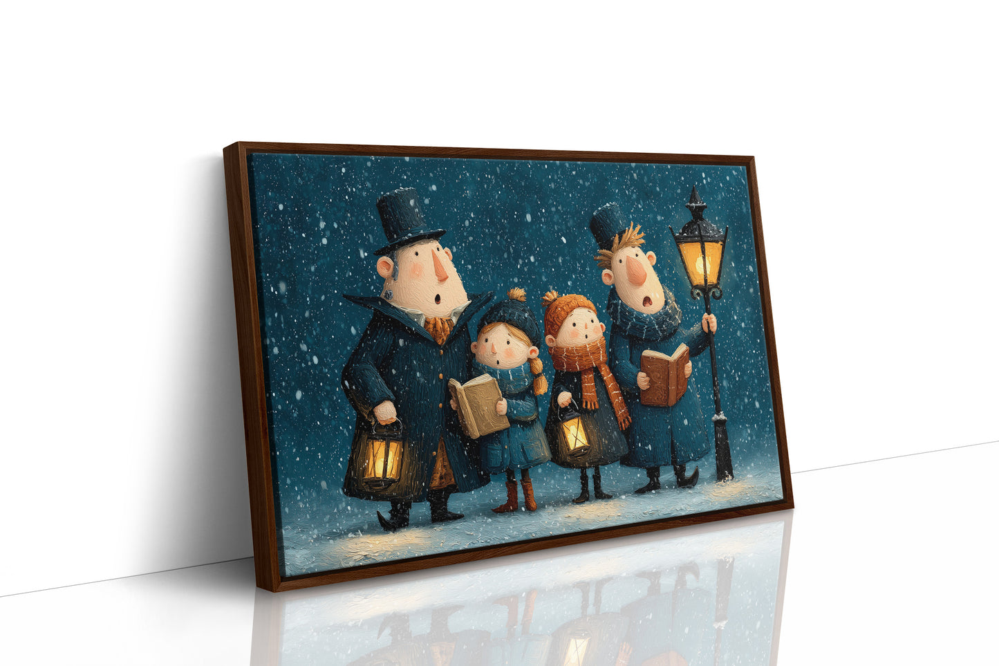 The Carolers Sing By Lamplight