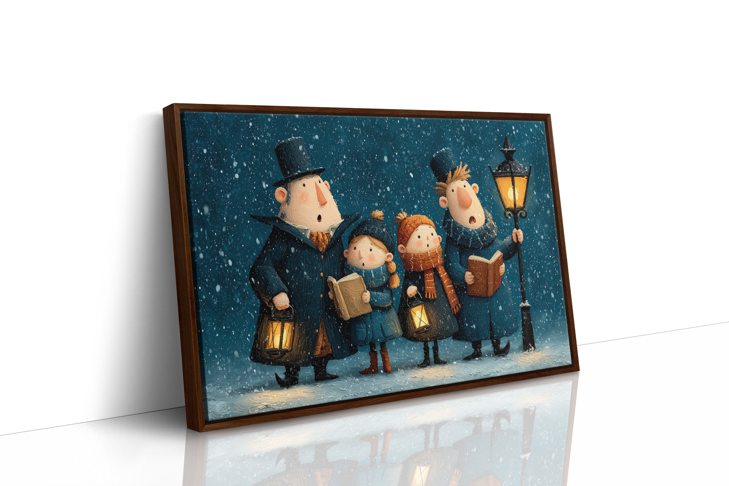 The Carolers Sing By Lamplight