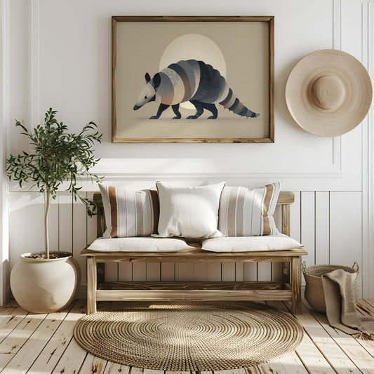 Moonlit Armadillo Carries Desert Patterns