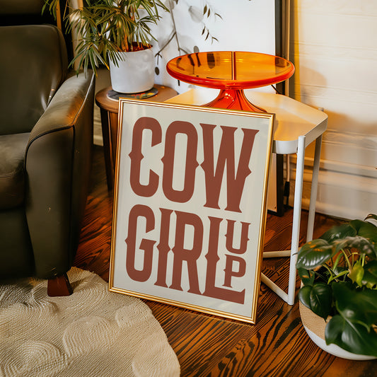 Cowgirl Up Western Typography Print