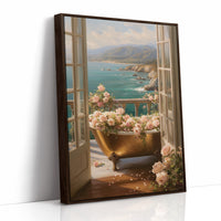 Golden Bathtub Blooms Overlooking Azure Coast