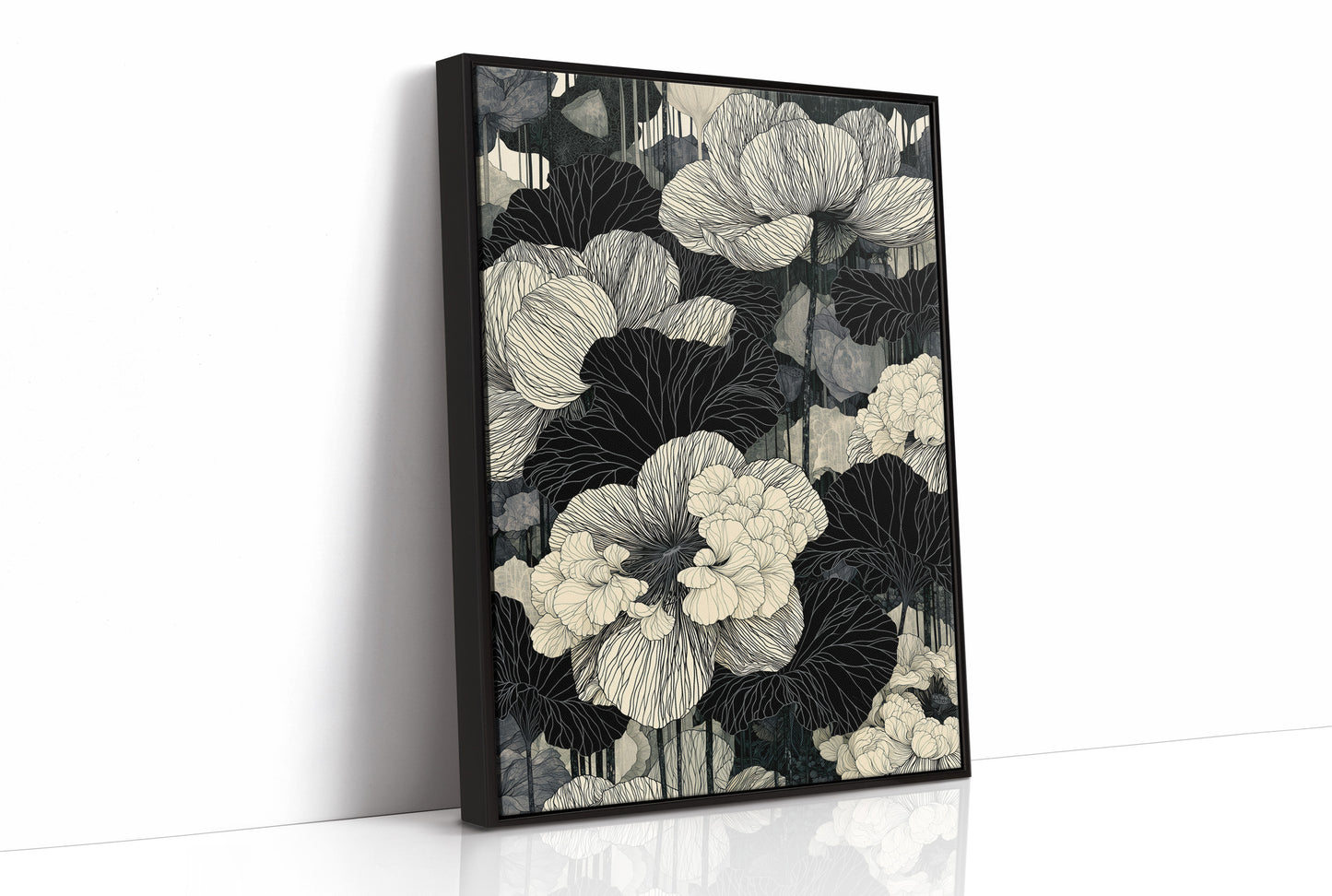 Poppies in Fine Black Ink