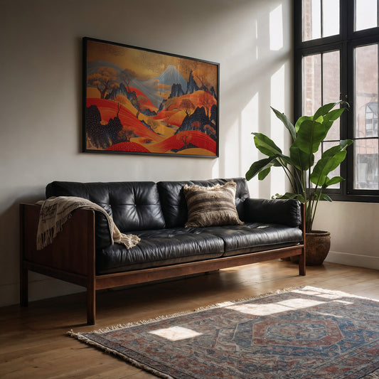 Mountain Dreams In Crimson Flow