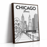 Chicago, Riverwalk Line Art