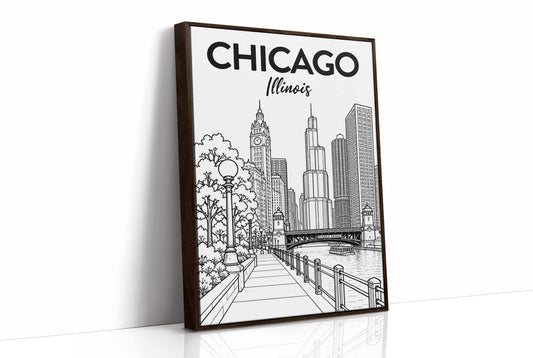 Chicago, Riverwalk Line Art