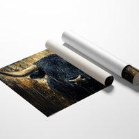 Black Bull Against Golden Storm