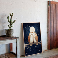 Loving Owls Under a Full Moon