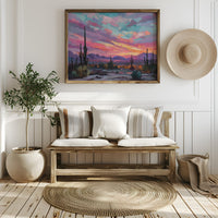Saguaros Dance Under Painted Skies