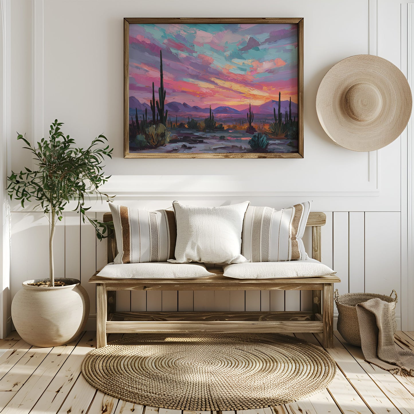 Saguaros Dance Under Painted Skies