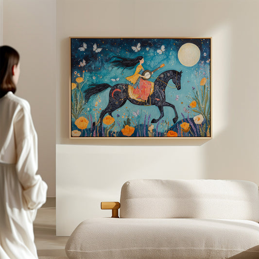 Moonlit Melody on Midnight Horseback