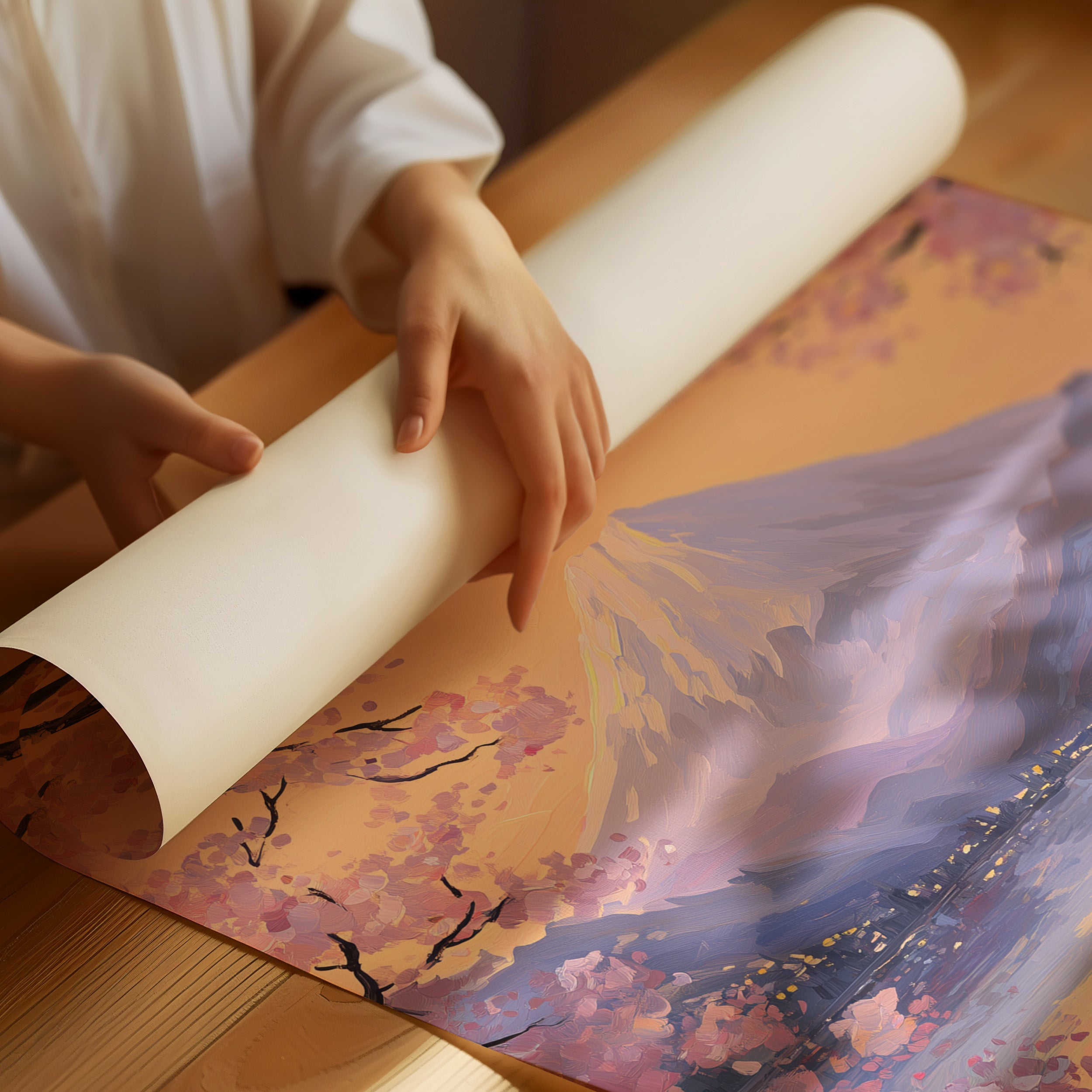 Curious Cat Meets Cherry Blossom Lake