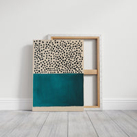 Teal Block and Ink Dots