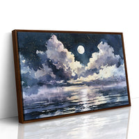 Moonlit Clouds Over Still Water