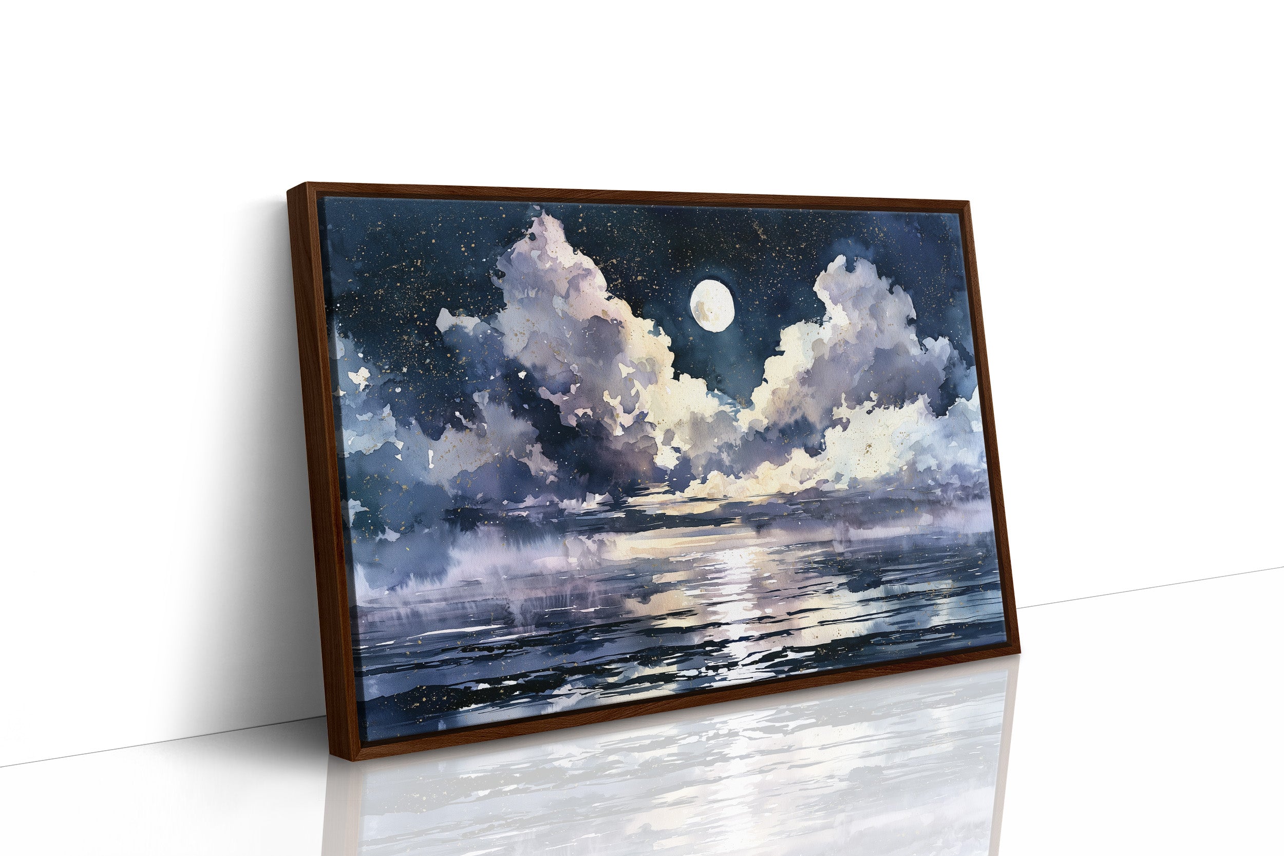 Moonlit Clouds Over Still Water