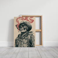 The Last Cowboy — Skeleton Portrait Engraving Print