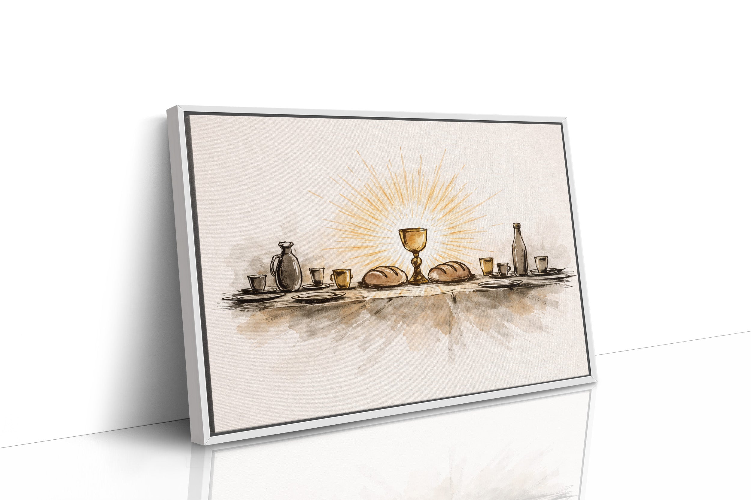 Sacred Chalice Illuminates Breaking Bread