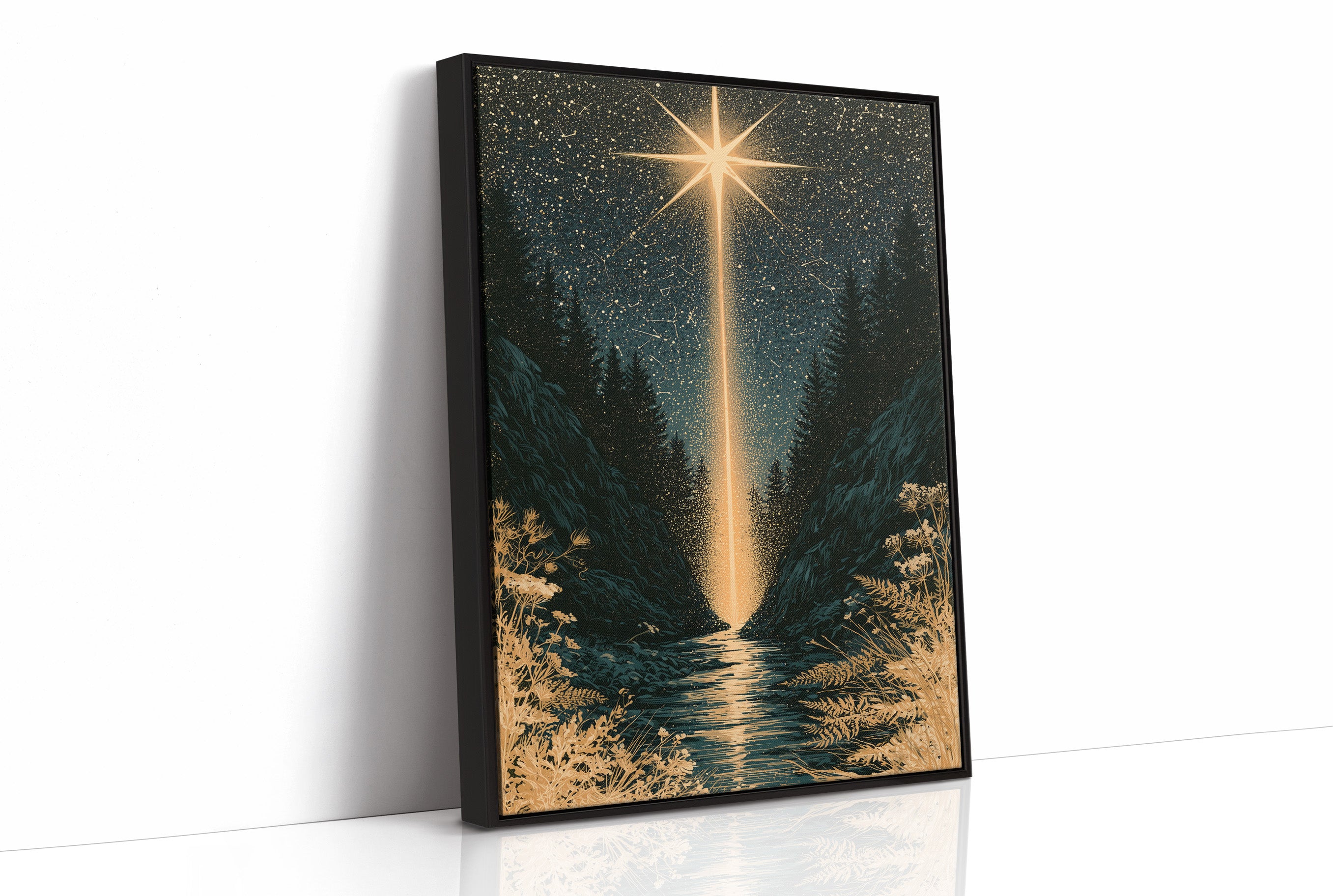 Guiding Star Over Forest Stream