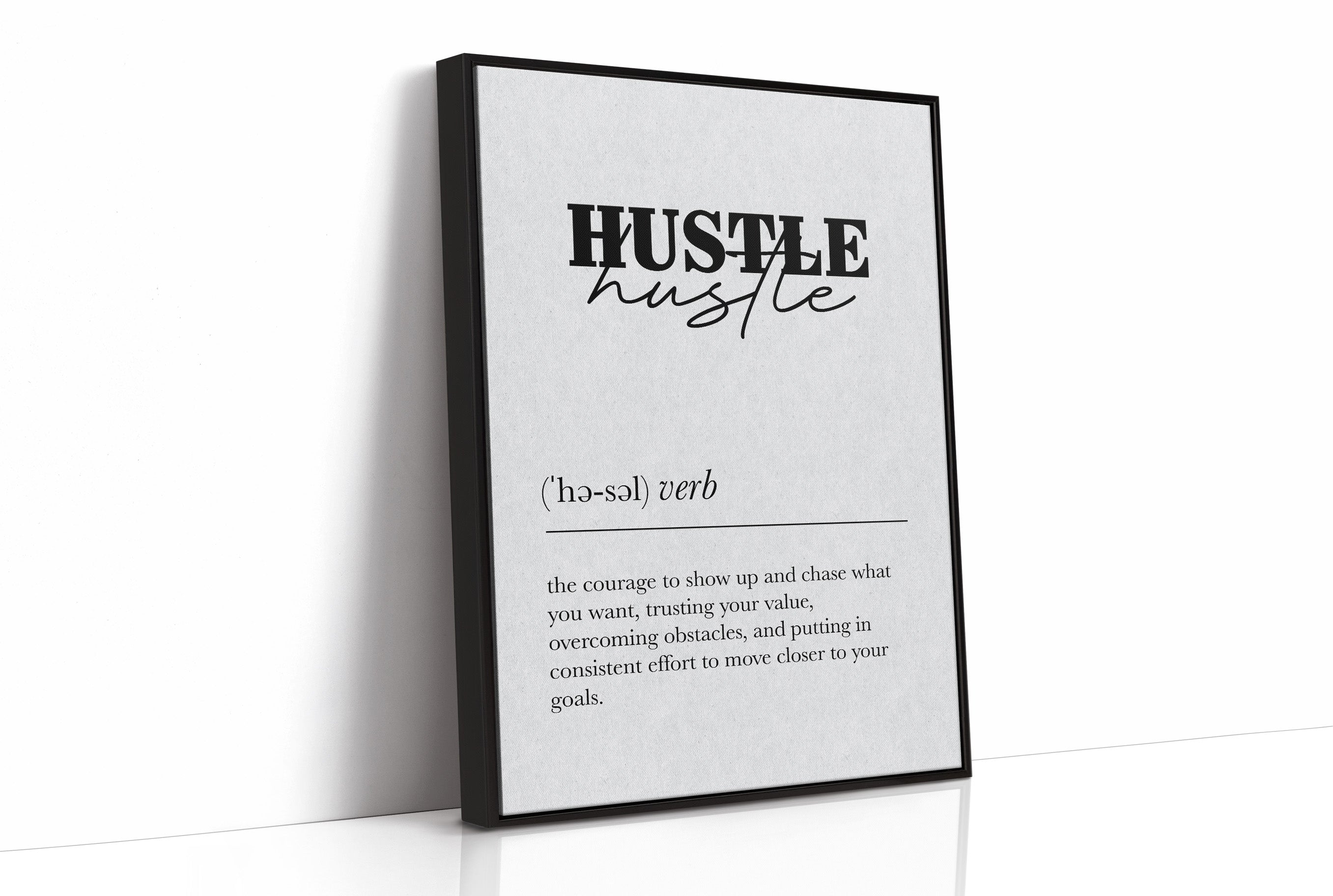 Hustle Definition Minimalist Typography Print