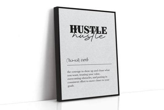 Hustle Definition Minimalist Typography Print