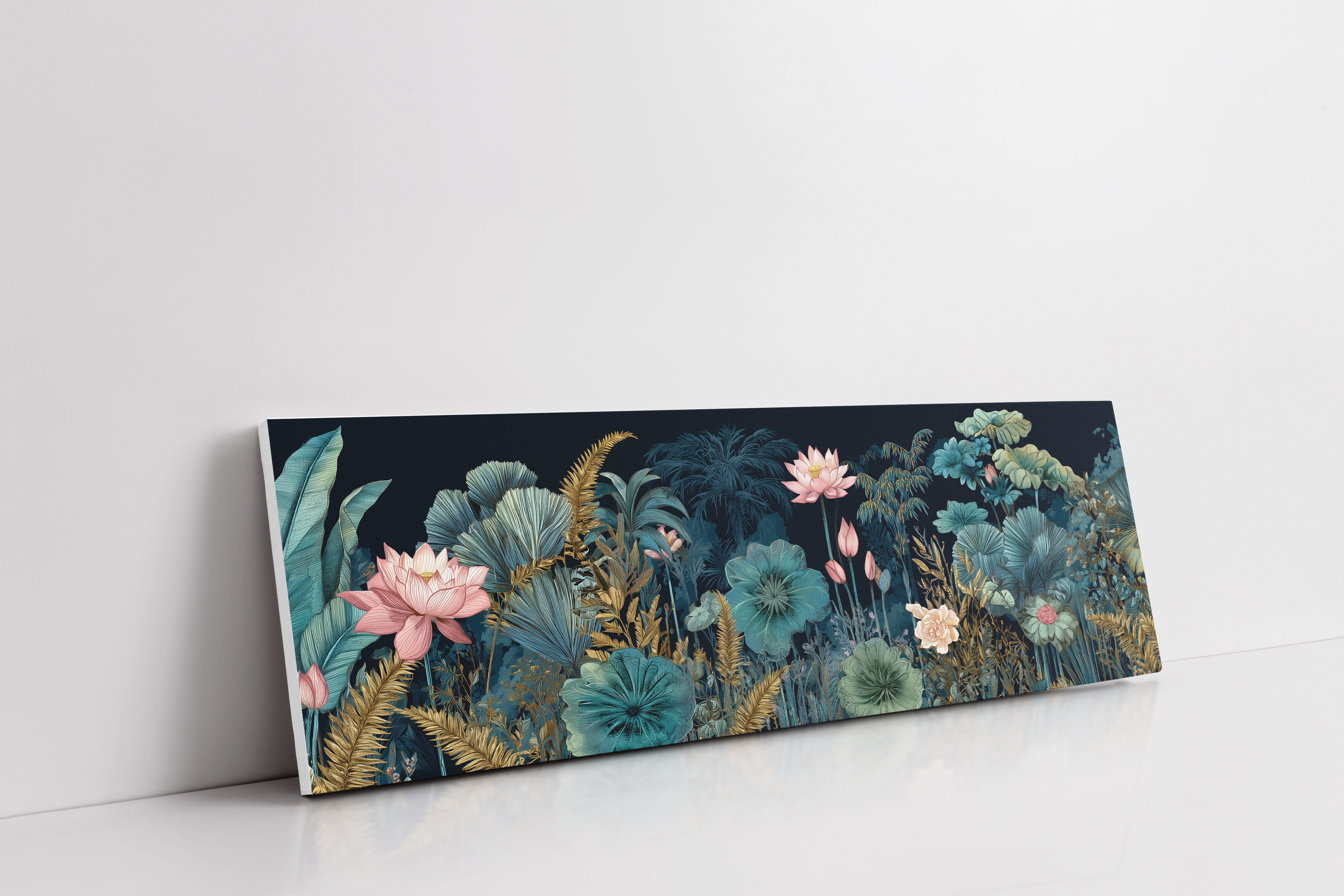 Lotus Garden Under Midnight Blue