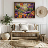 Tuscan Hills Dance In Violet Light