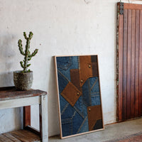 Western Patchwork Denim and Leather Print