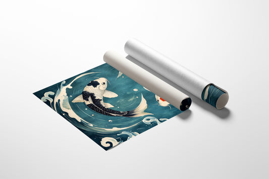 Koi Dance Through Midnight Waters