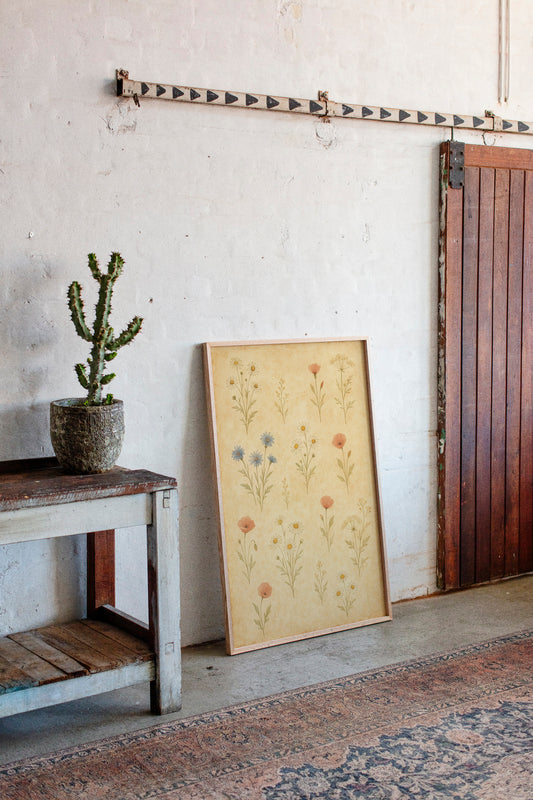 Vintage Wildflower Watercolor Print