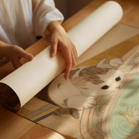 Curious Cat Meets Koi Below