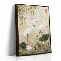 Japanese Egret Wall Art – Elegant Minimalist Nature Print