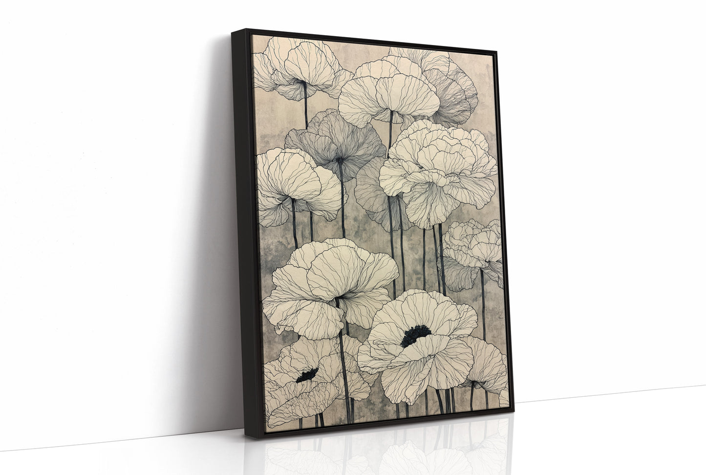Faded Poppies on Parchment