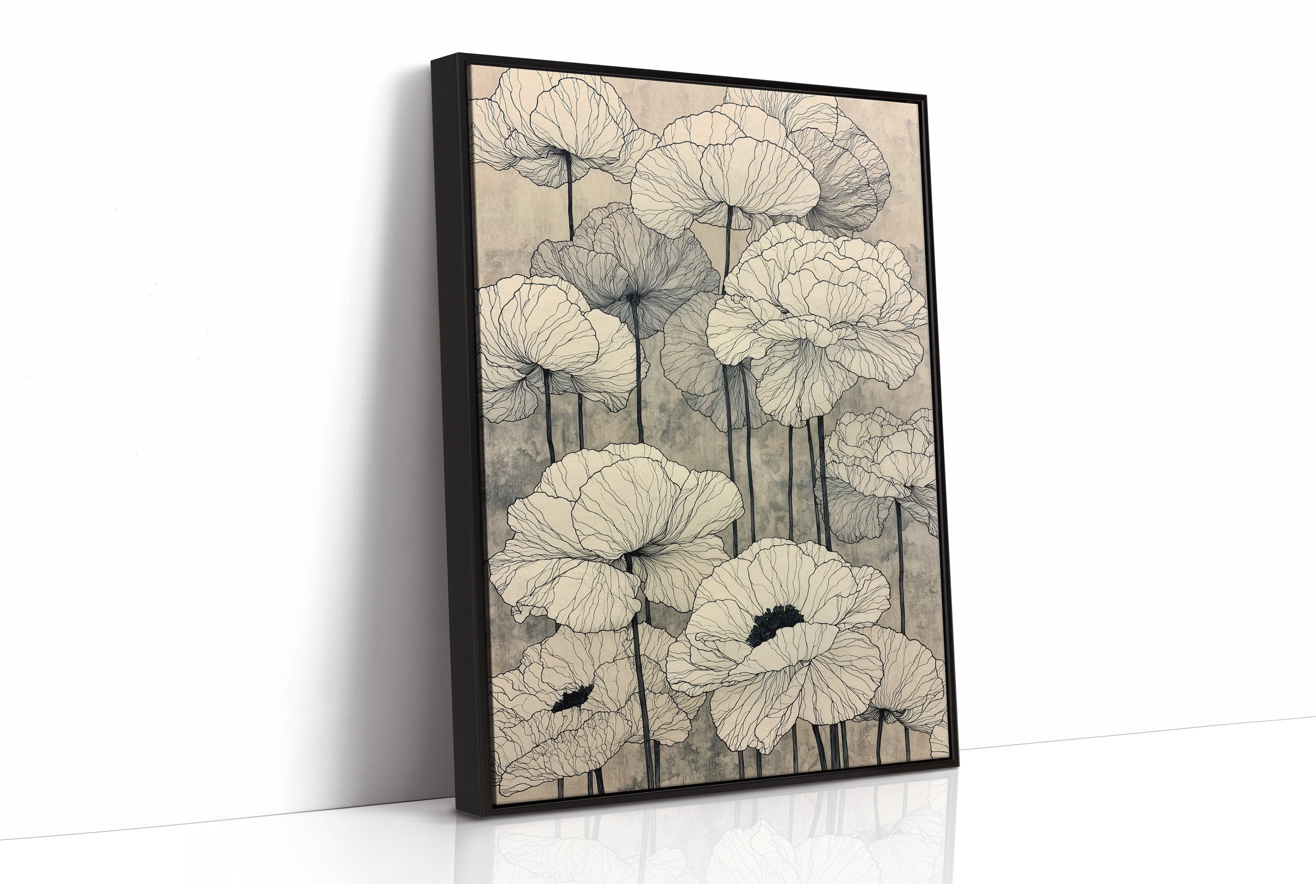 Faded Poppies on Parchment