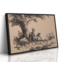 Eternal Reader Under Oak Boughs