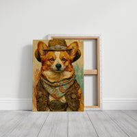 Cowboy Corgi — Impasto Western Dog Portrait