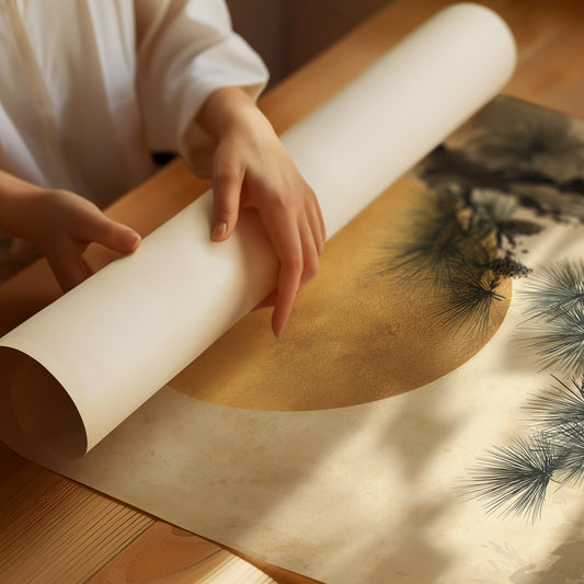 Pine Branches Dance With Golden Moon