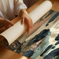 Cherry Blossoms Dance Above Turquoise Waters