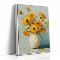 Sunburst Sunflowers in Palette Knife Texture