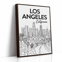 LA, Freeway Skyline Line Art