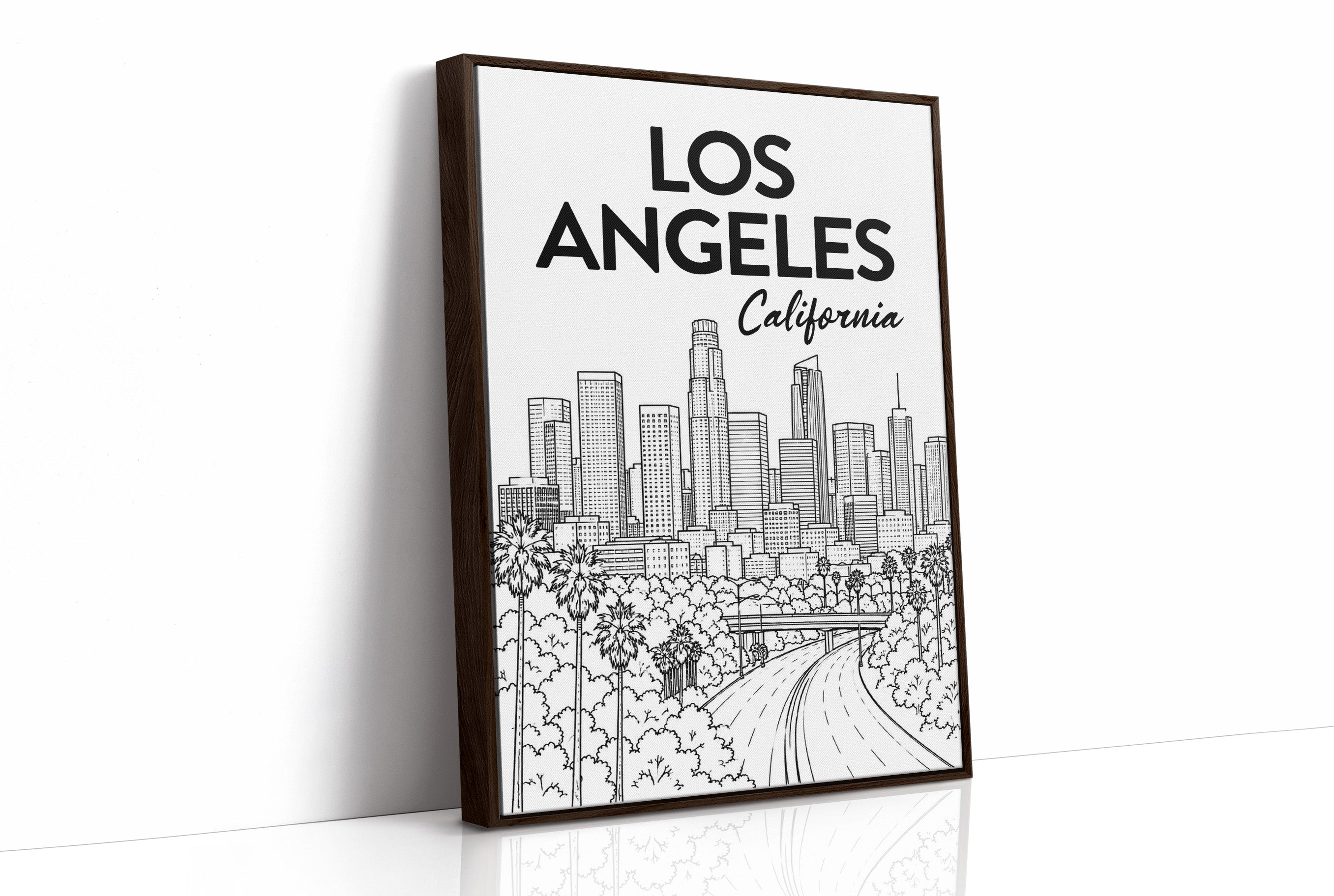 LA, Freeway Skyline Line Art