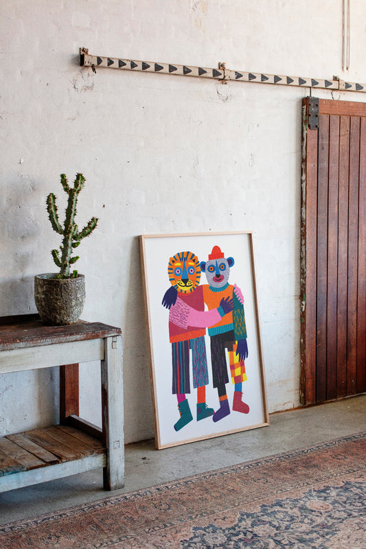 Embrace of Colorful Companionship