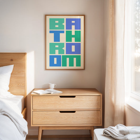 Geometric Letters Dance In Mint Blue