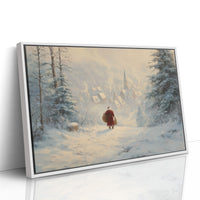 Snow Path Leads To Village Light