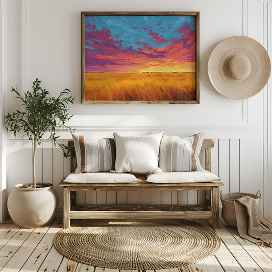 Prairie Fire Dances Through Wheat