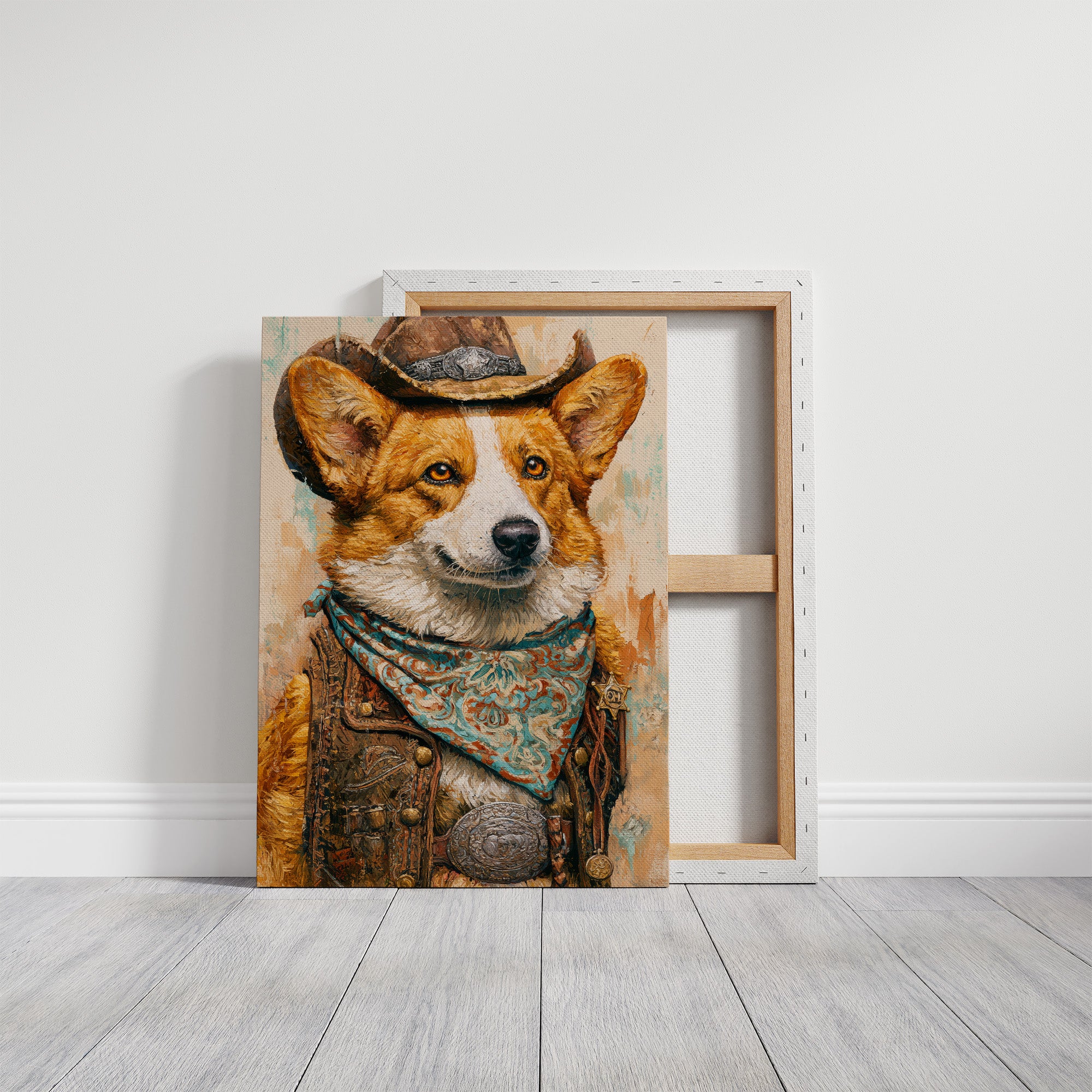 Cowboy Corgi — Close-Up Western Dog Portrait